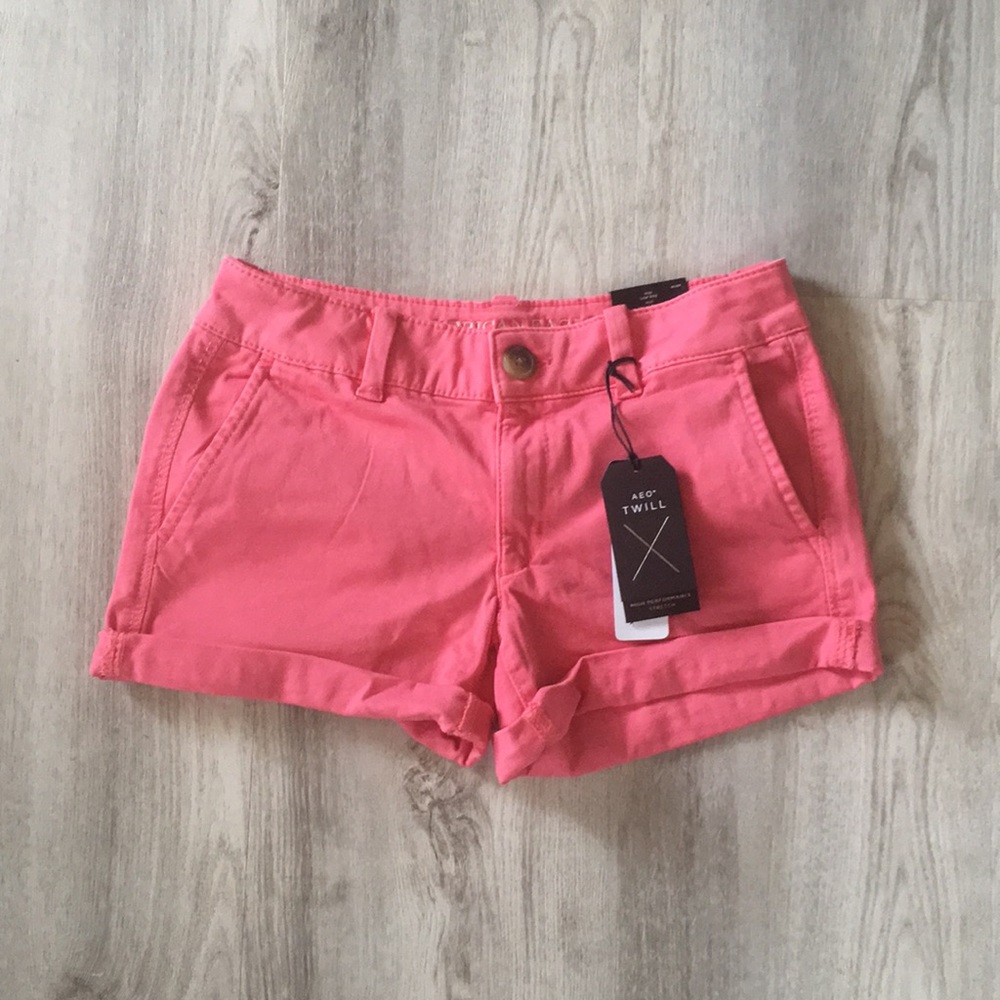 NWT American Eagle AEO Twill X Pink Shorts